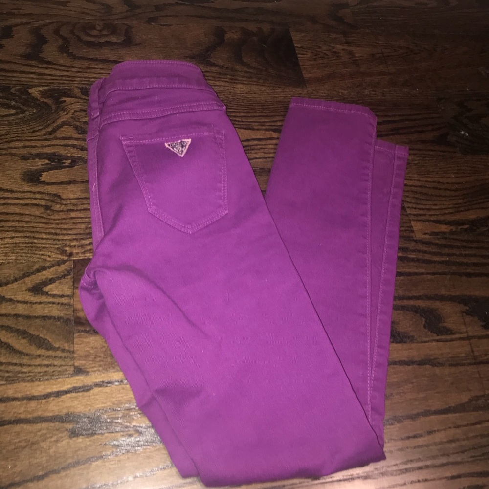 Purple Guess skinny jeans